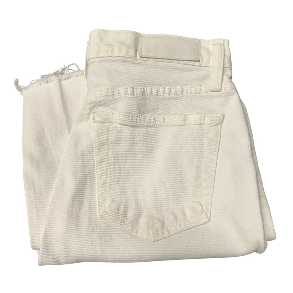 RE/DONE Jeans Womens 29 (31x28‎ ACTUAL) High Rise Ankle Crop Stretch White Denim